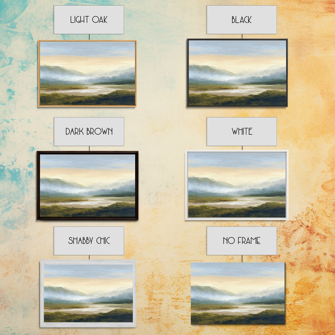 Soft Alpine Horizon Canvas Print, Above Bed Art, Wall Art Prints, Bedroom Decor, Serenity, Boho Wall Art, Horizontal Wall Art, ABA-3x2-4