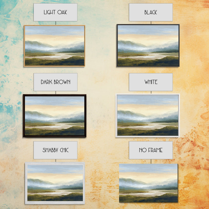 Soft Alpine Horizon Canvas Print, Above Bed Art, Wall Art Prints, Bedroom Decor, Serenity, Boho Wall Art, Horizontal Wall Art, ABA-3x2-4
