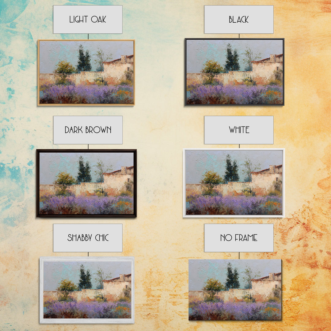 Oversized Lavender Field Framed Canvas Print, Above Bed Art, Room Decor, Bedroom Decor, Oil Painting, Serenity, Large Wall Art, ABA-3x2-47