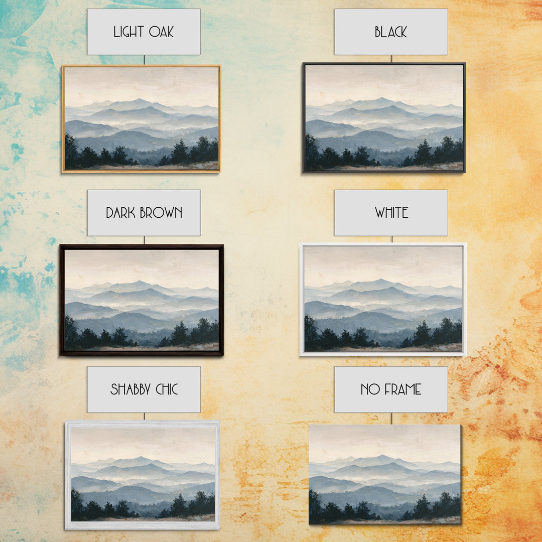 Panoramic Misty Mountain Landscape Canvas Print, Above Bed Art, Living Room Wall Art, Bedroom Decor, Fine Art, Serenity, ABA-3x2-53