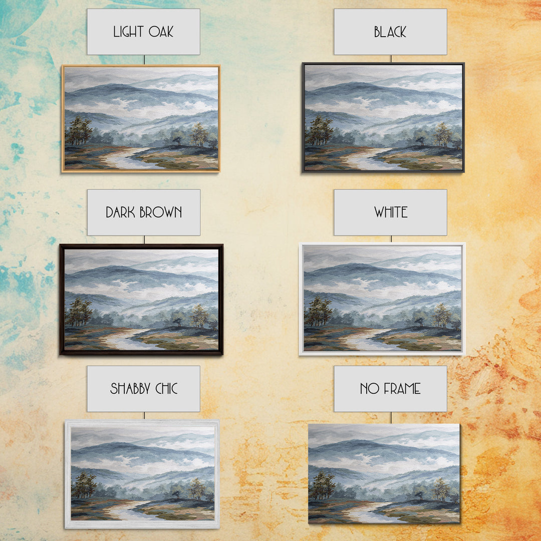 Soft Alpine Horizon Canvas Print, Above Bed Art, 3 Piece Wall Art, Bedroom Decor, Fine Art, Serenity, Textured Painting, ABA-3x2-76
