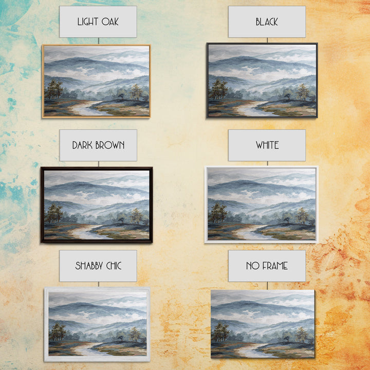 Soft Alpine Horizon Canvas Print, Above Bed Art, 3 Piece Wall Art, Bedroom Decor, Fine Art, Serenity, Textured Painting, ABA-3x2-76