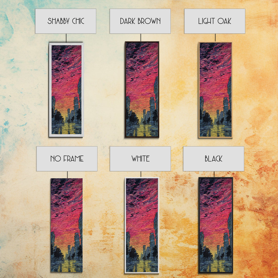 Dramatic Sunset City Skyline Canvas Print, Urban Wall Art, Modern African Inspired Decor, Moody Skyscraper Living Room Art