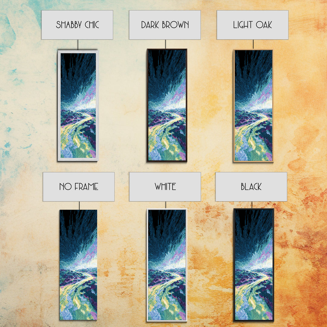 Blue Cosmic River Abstract Canvas Print, Mystical Wall Art, Modern Psychedelic Landscape, Unique Home Decor Gift For Him