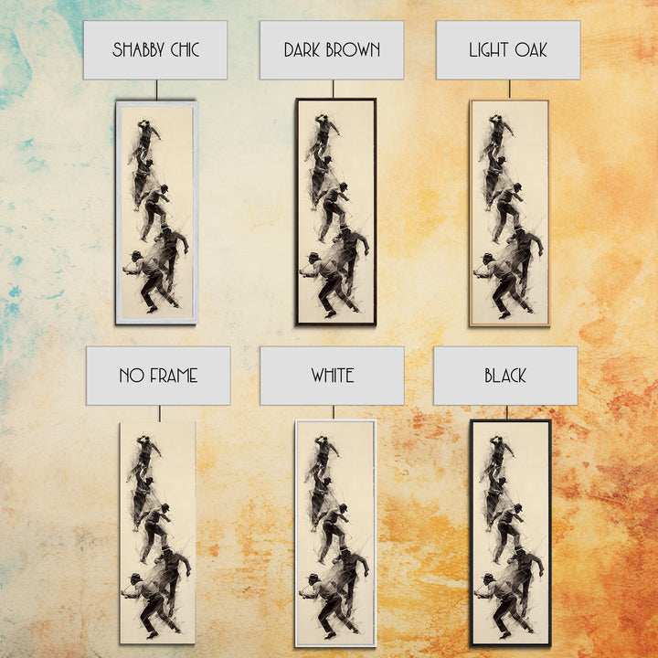Dynamic African Climber Wall Art, Charcoal Motion Figures, Black Athlete Sketch, Modern Minimalist Decor For Home Gallery