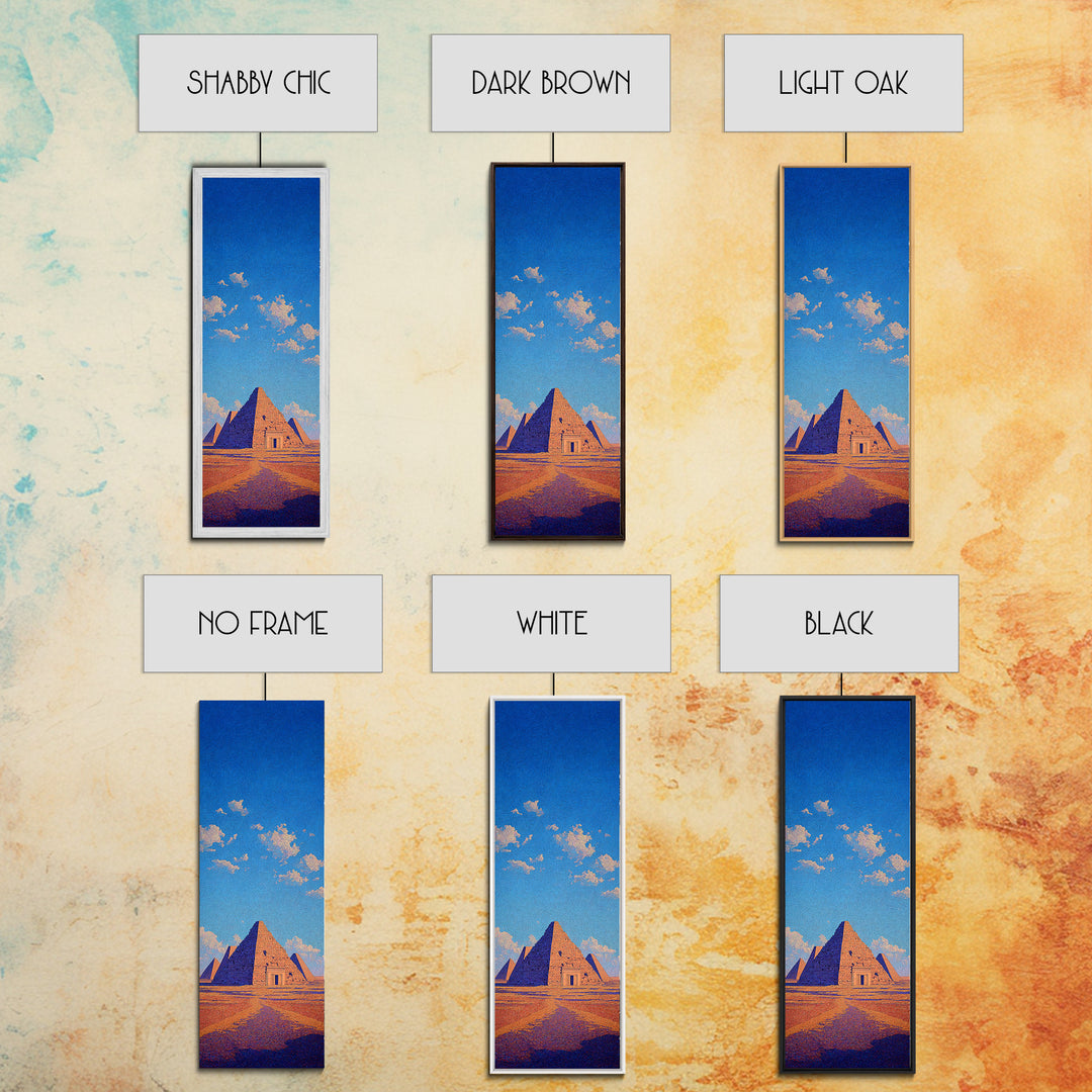 Egyptian Pyramids Blue Sky Wall Art, Ancient African Landscape Canvas Print, Desert Travel Poster Home Decor Gift For Her