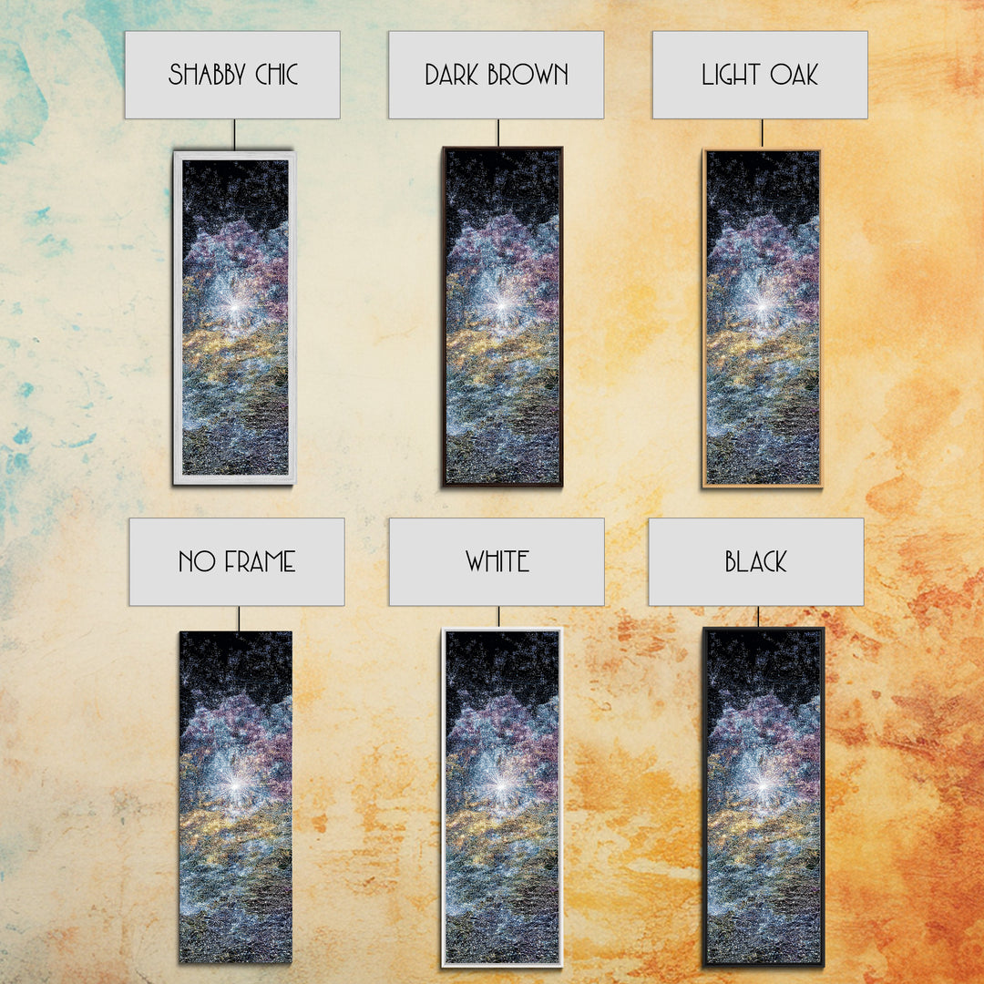 Sparkling Cosmic African Landscape Wall Art, Starry Abstract Canvas Print, Blue Gold Nature Scene, Dreamy Home Decor Gift