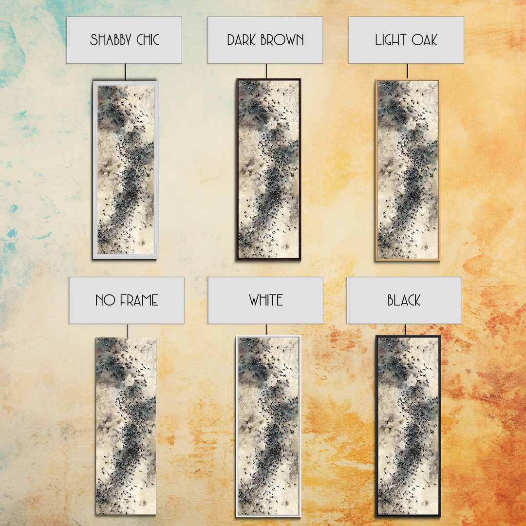 Aerial African Herd Migration In Soft Neutral Sands Wall Art, Abstract Safari Landscape, Earth Tone Modern Living Room Decor
