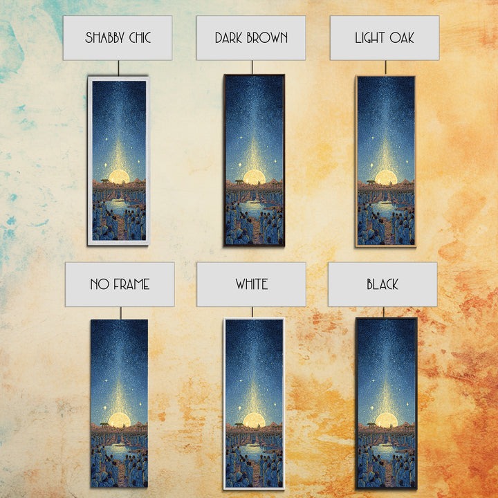 Radiant Sunrise River Ceremony Canvas Print, African Spiritual Wall Art, Golden Sun Decor, Afrocentric Home Gift, Living Room Statement