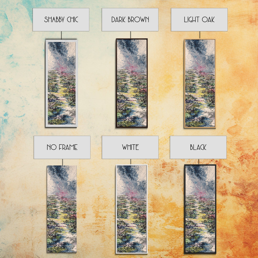 Stormy River City Landscape Wall Art, African Inspired Painting, Dreamy Nature Scene Art, Modern Living Room Canvas Decor