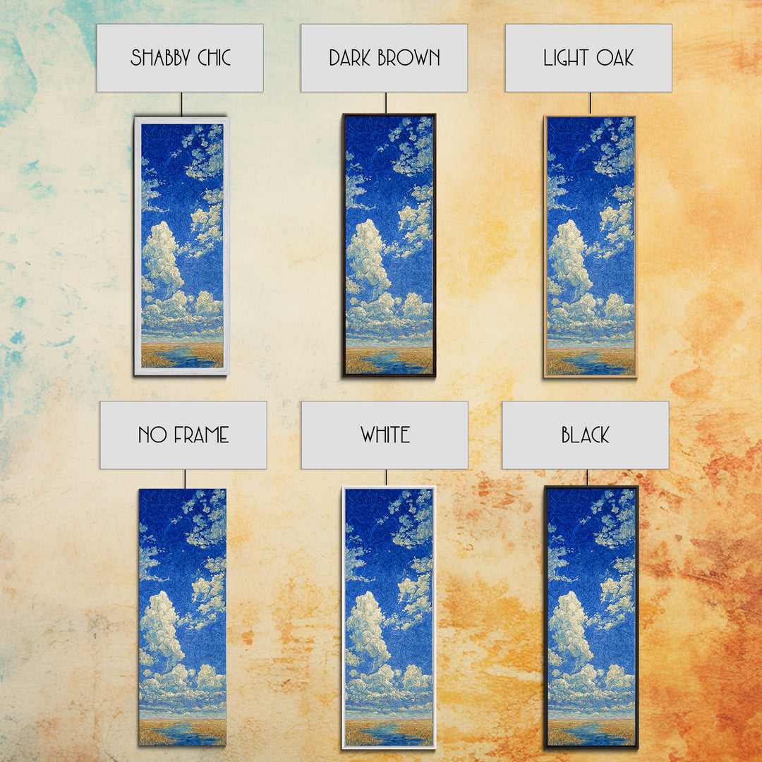 Swirling Blue Cloudscape Canvas Print, African Landscape Art, Dreamy Wall Art, Bohemian Decor For Living Room And Bedroom