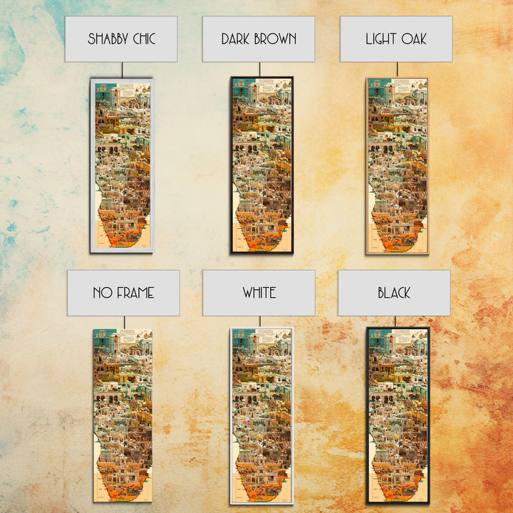 Ancient Egyptian City Collage Wall Art, African Culture Art Print, Historic Temple Poster, Travel Inspired Home Decor, Gallery Art