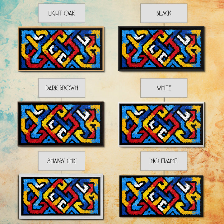 Colorful African Tribal Textile Canvas Print, Bold Geometric Pattern Wall Decor, Ankara Inspired Art, Vibrant Home Accent