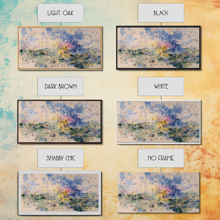 Dreamy Blue Wildflower Meadow Wall Art, Nature Scene Art, Soft Abstract Landscape, Feminine Wall Decor, Large Decor Art Gift