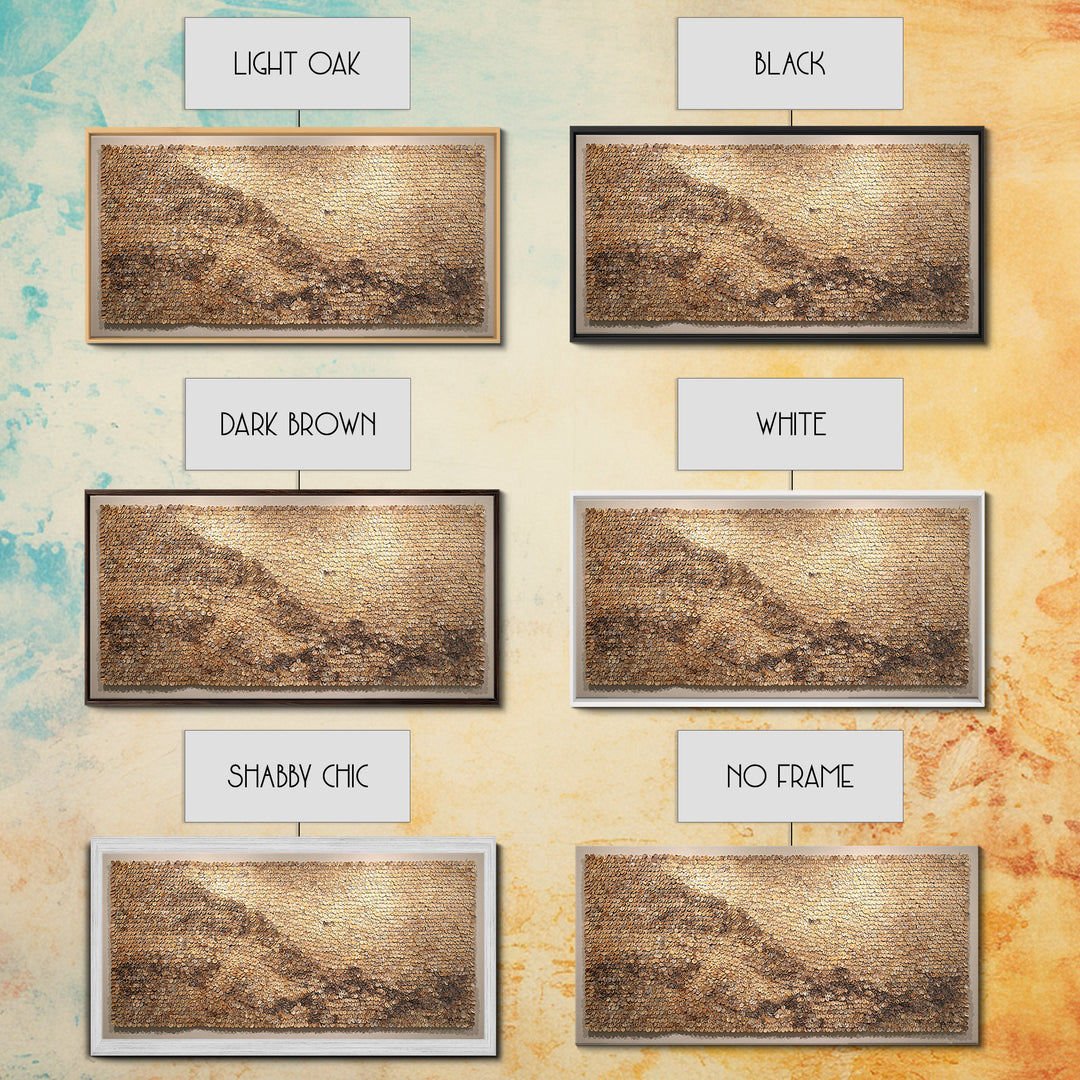 Cowrie Shell Mountain Wall Art, Textured African Landscape, Neutral Earth Tone Decor, Unique Home Decor, Boho Modern Canvas Print