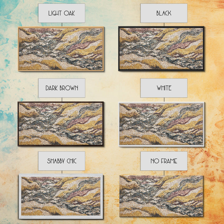 Ochre Gray Textured Waves Wall Art, Abstract African Landscape, Earth Tone Decor, Large Statement Neutral Modern Canvas Print
