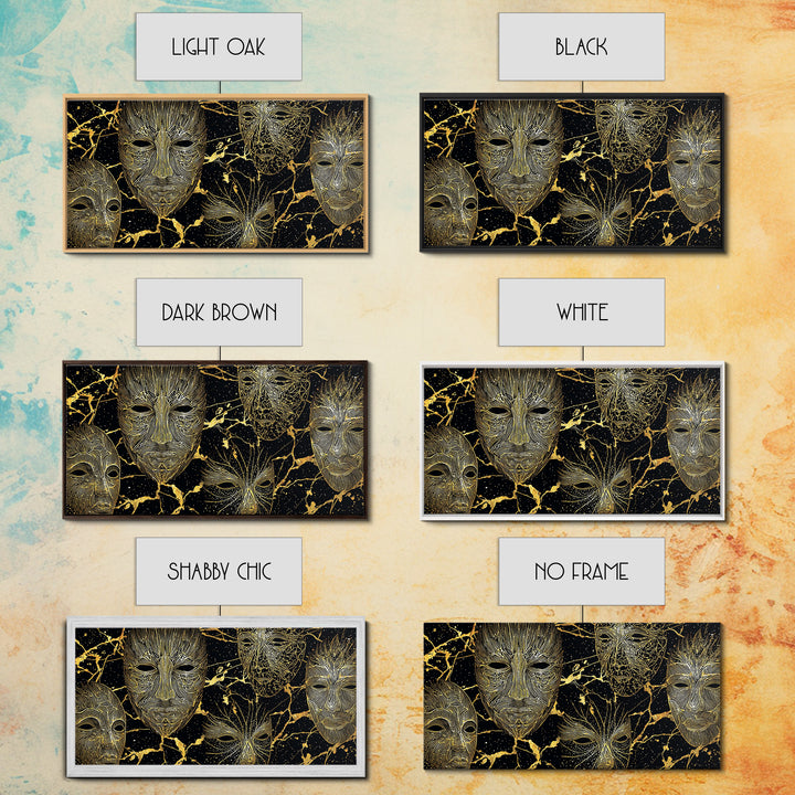 Gold Line African Mask Wall Art, Black And Gold Tribal Art Print, Abstract African Art Decor, Afrocentric Statement Decor