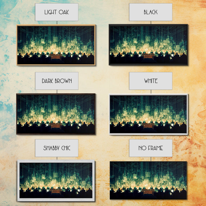 Futuristic Digital City Control Room Wall Art, Modern Canvas Art, Afrofuturism Decor, Tech Office Art, Statement Decor