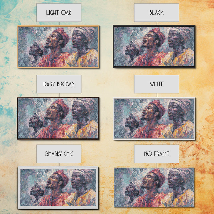 Three African Elders Portrait Wall Art, Impressionist African Painting, Black Culture Art, Afrocentric Home Decor Gift Print