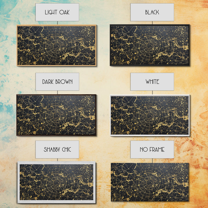 Gold Constellation Spiral Abstract Wall Art, African Abstract, Black And Gold Art, Modern Wall Decor, Luxury Canvas Print