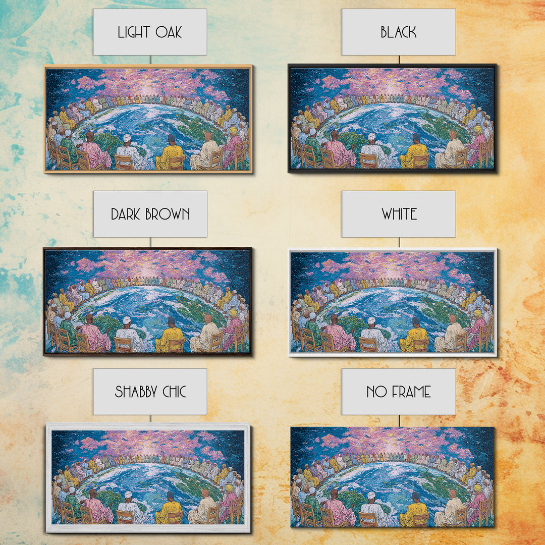 Global Elders Around Earth Wall Art, African American Art, Afrocentric Wall Art, Black History Art, Statement Home Decor