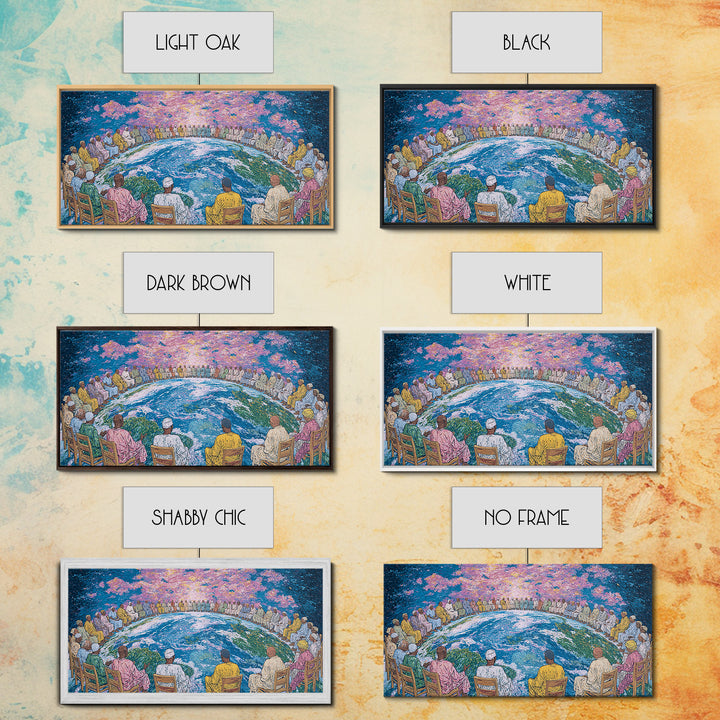 Global Elders Around Earth Wall Art, African American Art, Afrocentric Wall Art, Black History Art, Statement Home Decor