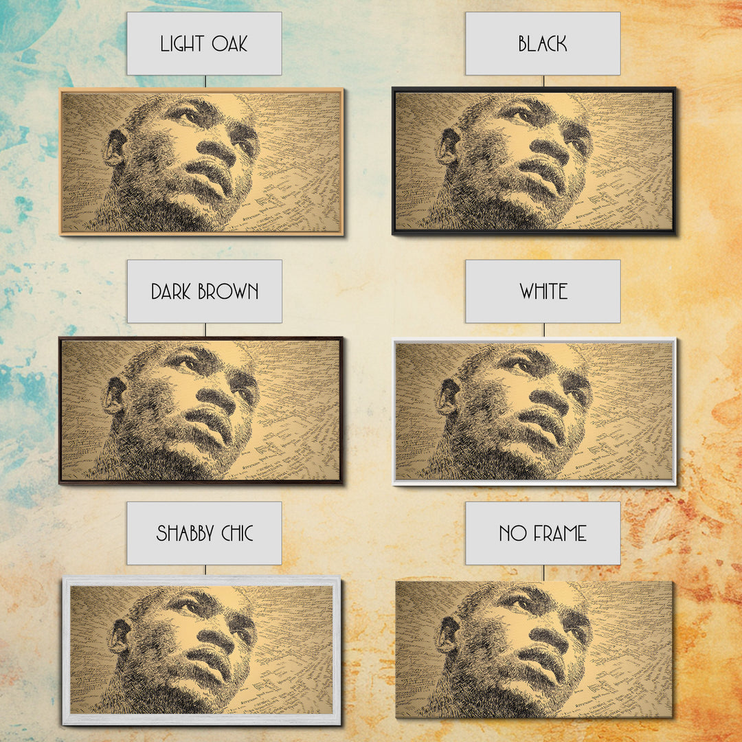 Sepia Text Portrait Of Black Man Canvas Print, African American Art, Afrocentric Wall Decor, Masculine Office Art Gift Idea