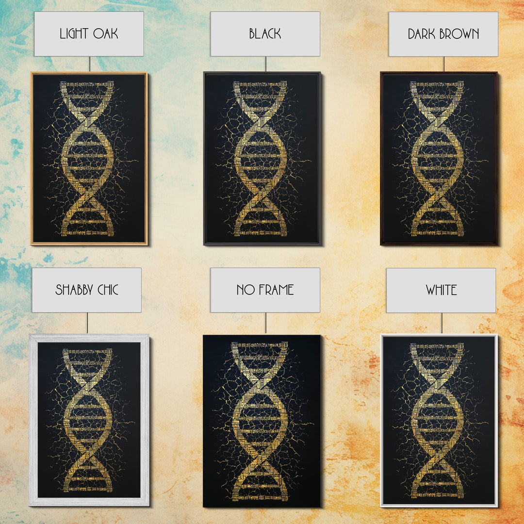 Golden Double Helix Genealogy Abstract Wall Art, Afrocentric Art, Black And Gold Art, Modern African Art Decor, Statement Wall Decor