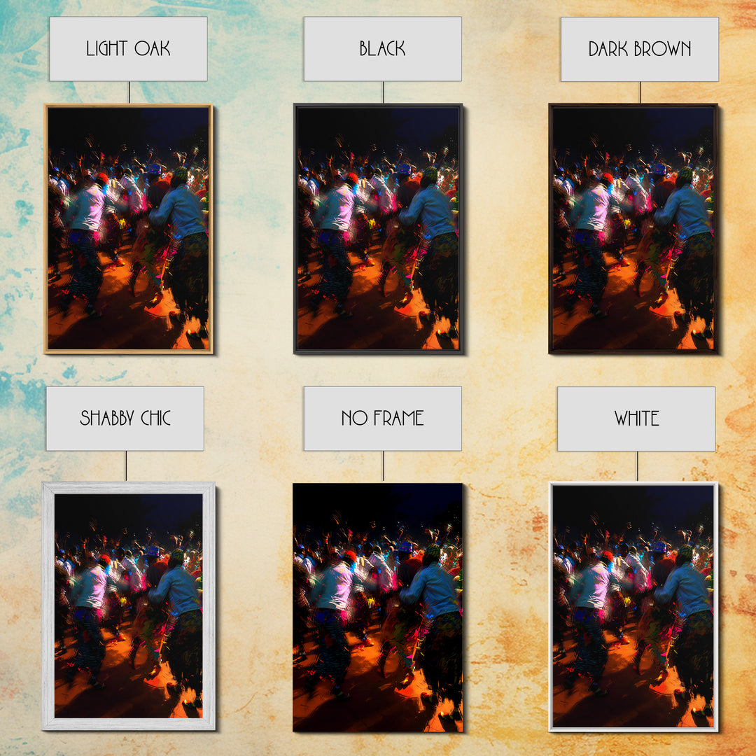 Vibrant Night African Festival Dancers Wall Art, Colorful Celebration Print, Cultural Decor, Afrocentric Statement Piece
