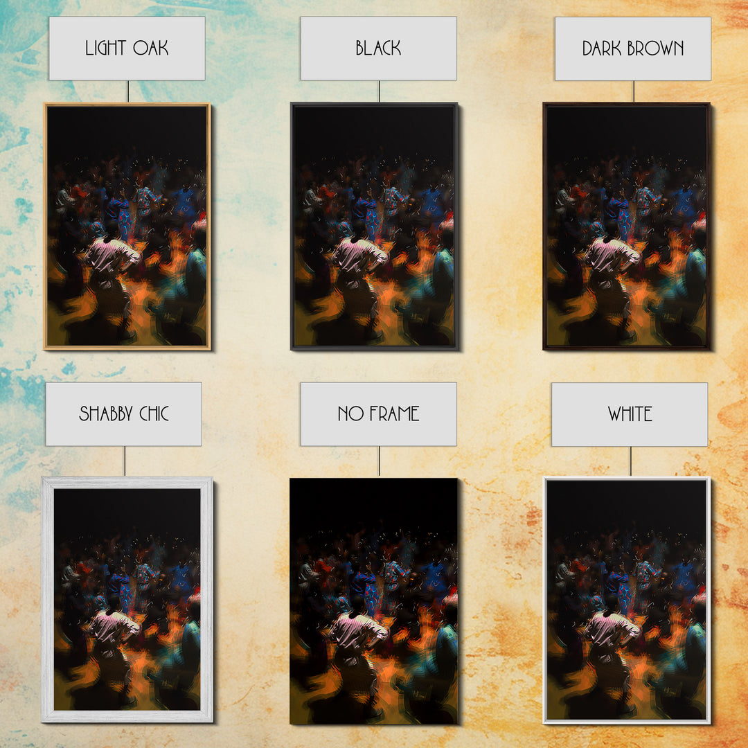 Dark African Dance Floor Celebration Wall Art, Expressive Night Festival Print, Vibrant Cultural Decor, Statement Art Gift
