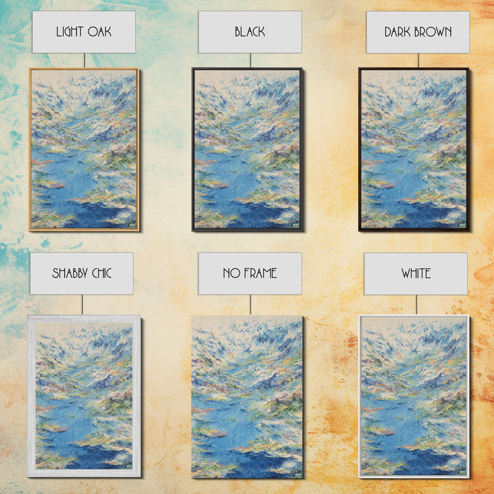 Dreamy Blue Coastal Seascape Canvas Print, Modern African Inspired Art, Ocean Landscape Wall Decor, Serene Gallery Artwork