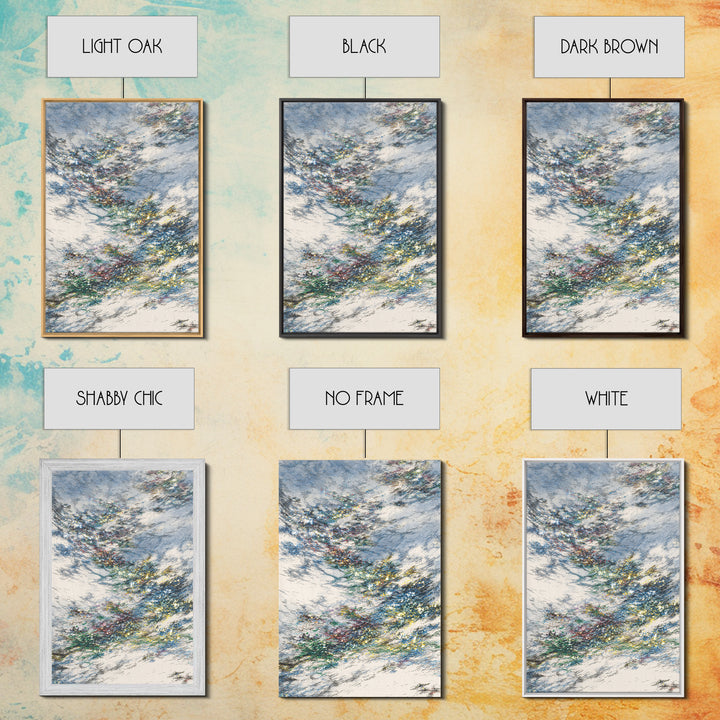 Wind Swept Blue Sky Abstract Wall Art, Dreamy Nature Scene Art, Modern Canvas Decor, Colorful Textured Landscape Fine Art Print