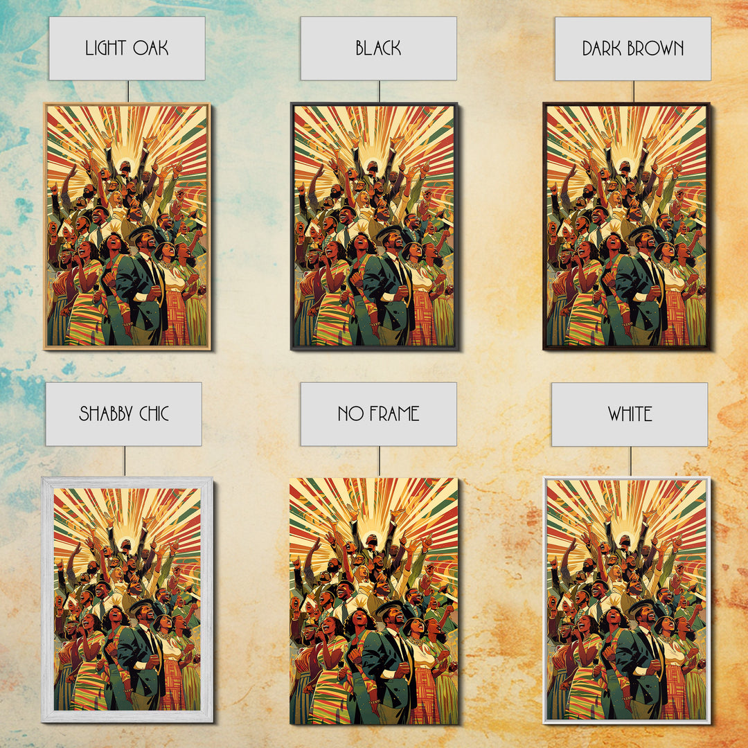 Joyful African Celebration Wall Art, Afrocentric Art, Black Culture Art, African American Art Prints, Colorful Home Decor