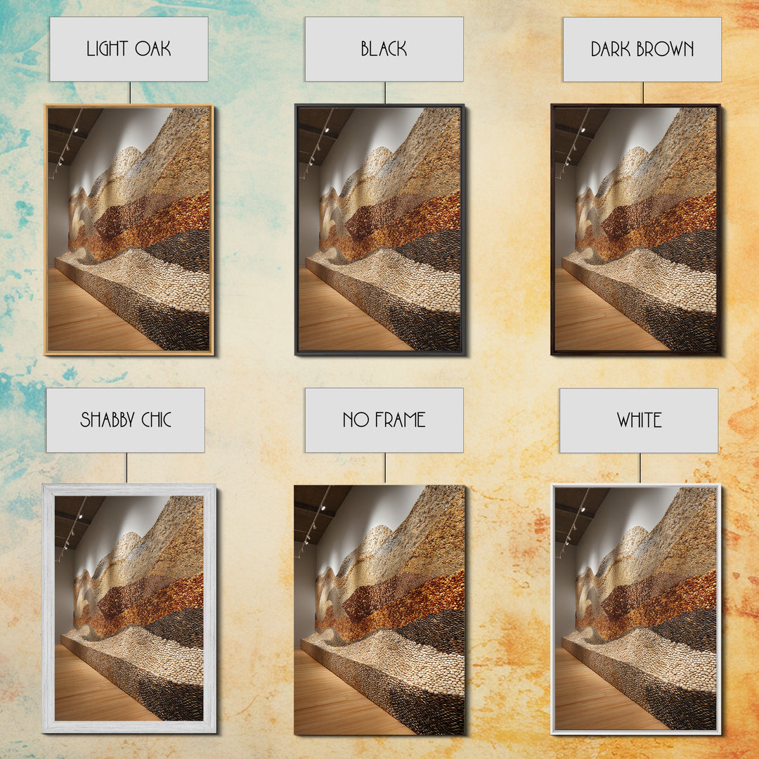 Gallery Stone Mosaic Wave Landscape, Large Textured Wall Art, Earth Tone Decor, Contemporary Art Print, Unique Canvas Print
