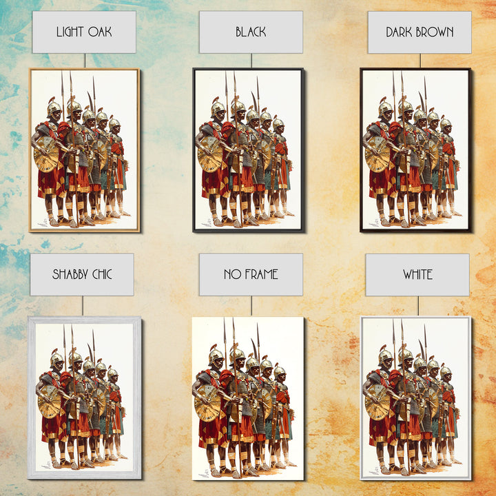 Ancient African Warriors With Spears And Shields Canvas Print, Tribal Warrior Art, Historical Wall Decor, Office Art, Gift For Him