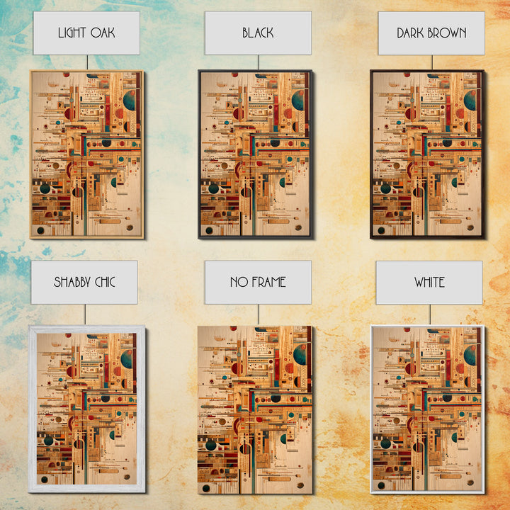 Earth Tone Geometric Tribal Pattern Canvas Print, Abstract African Art, Mid Century Modern Wall Decor, Textile Inspired Art