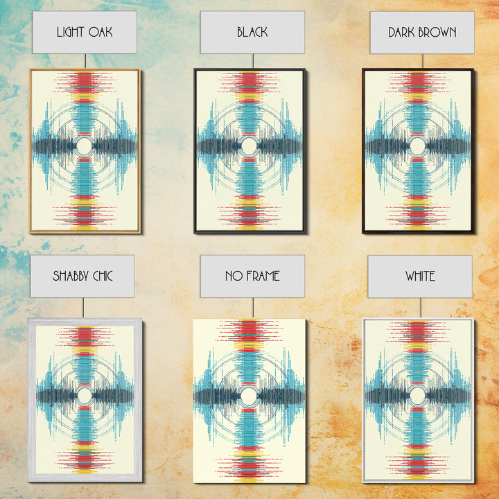Vibrant Soundwave Circles In Red Blue Yellow Wall Art, Abstract Geometric Print, Modern Office Decor, Digital Art Africa