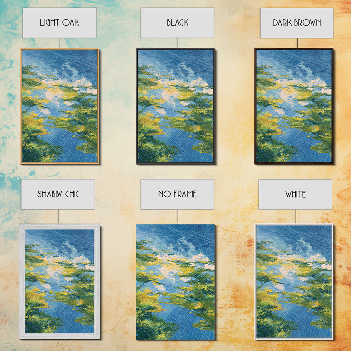 Blue Green Abstract African Landscape Canvas Print, Modern Wall Art, Nature Scene Art, Textured Home Decor For Living Room