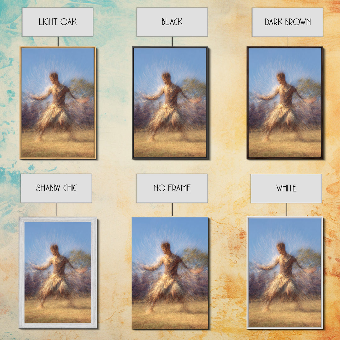 Blurred African Dancer In Grass Skirt, African Wall Art, Afrocentric Canvas Print, Cultural Home Decor, Warrior Dance Gift