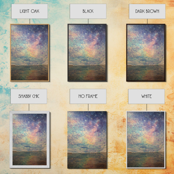 Pastel Cosmic Ocean Horizon, Dreamy Wall Art, Abstract Canvas Print, Spiritual Landscape Home Decor, Meditation Room Gift