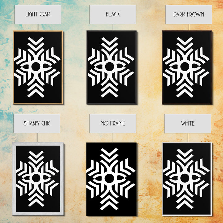 Black And White Tribal Geometric Symbol Wall Art, Afrocentric Abstract Print, African Pattern Decor, Modern Minimalist Canvas