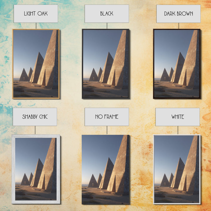 Row Of Monumental Pyramids Wall Art, African Egyptian Art Print, Modern Architecture, Desert Landscape, Statement Wall Decor