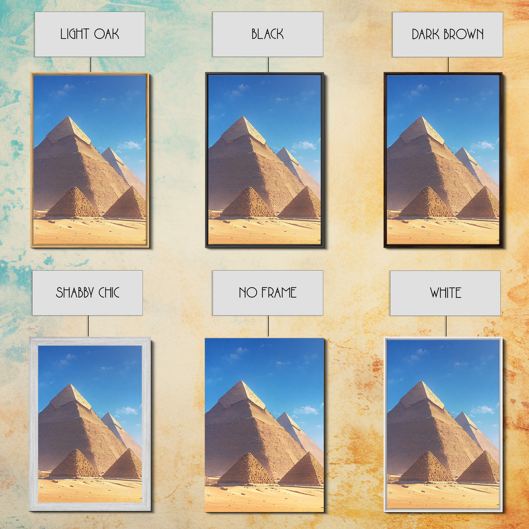 Sunlit Giza Pyramid Close Up Canvas Print, African Egyptian Art, Ancient African Wall Art, Desert Travel Poster, Home Decor