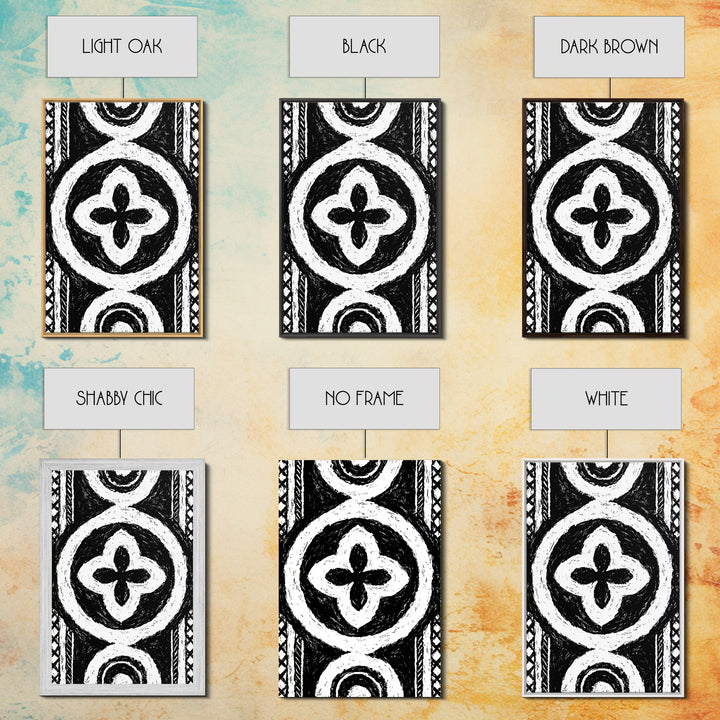 Black And White African Pattern Wall Art, Tribal Textile Canvas Print, Mud Cloth Decor, Geometric Boho Wall Decor, Unique Gift