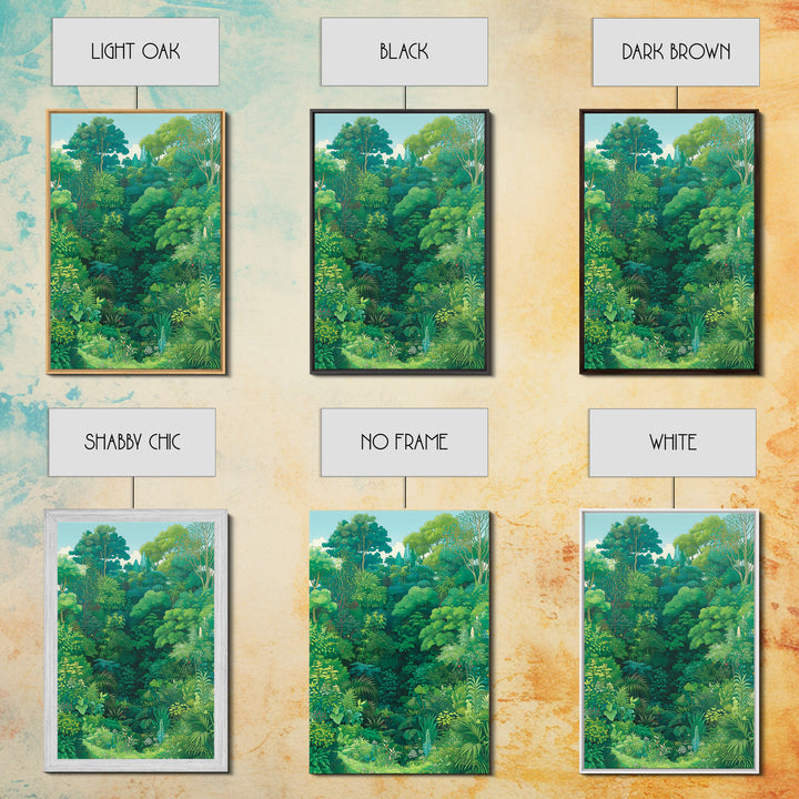 Lush Green Tropical Jungle Wall Art, Botanical Forest Canopy, Nature Scene Art, Modern Home Decor, Large Decor Art, Green Wall Decor