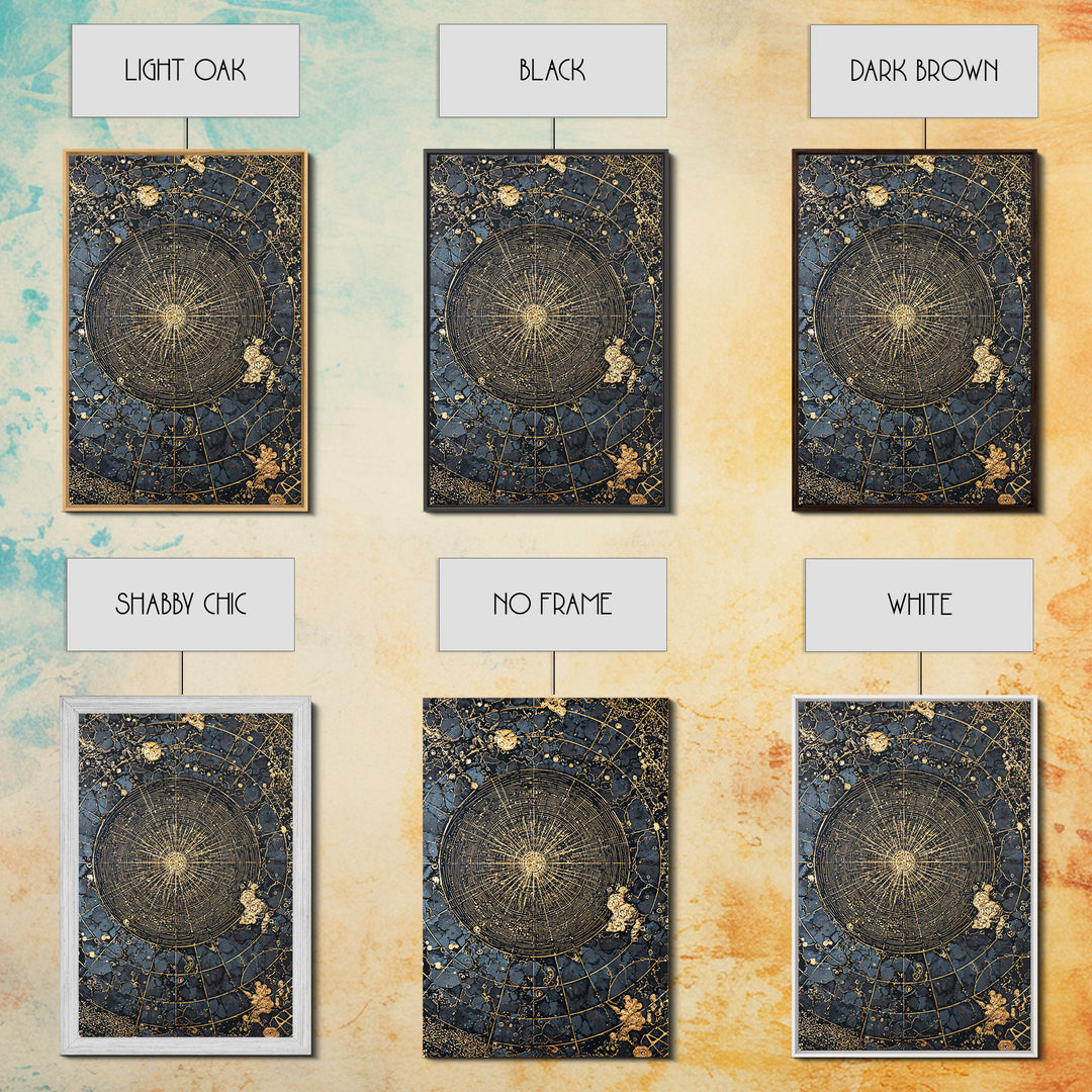 Black And Gold Celestial Mandala Wall Art, Luxury Canvas Art, Geometric Spiritual Decor, Elegant Home Art Statement Piece