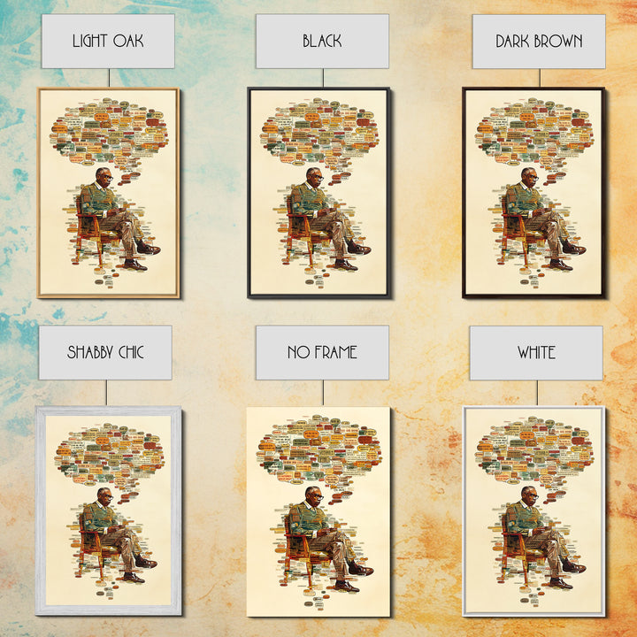 Seated Scholar With Africa Map Ideas Wall Art, African American Art, Black History Art, Office Decor, Cultural Gift, Thoughtful Home Decor