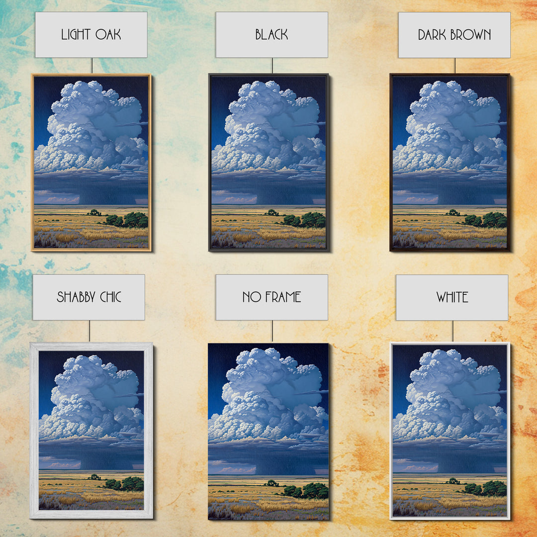 Towering Blue Thunderhead Over African Marsh Canvas Print, Serengeti Wall Art, Safari Decor, Bold Modern Home Decor Gift