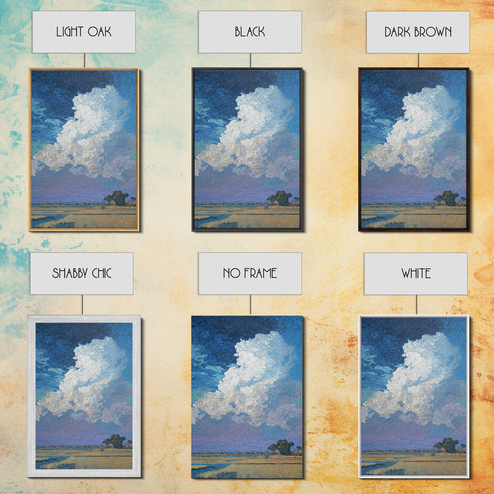 Bright African Fields With Lone Tree And White Cloud Wall Art, Landscape Canvas Print, Nature Scene Art, Elegant Home Decor