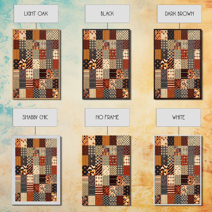 African Ankara Patchwork Fabric Pattern Wall Art, African Print, Tribal Art Decor, Boho Home Decor, Cultural Wall Decor Gift